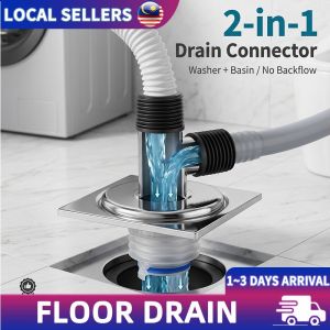 Premium Joint Anti-Odor Floor Trap Connector 2-in-1 Washing Machine Adapter For Bathroom Mesin Basuh