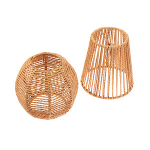 [COD] 1 Piece Vintage Hanging Lampshade Handmade Woven Lamp Shade For Living Room Bedroom Hotel Simulated Rattan Light Fixture