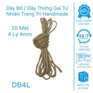 50 Mét Dây Gai Jute 4mm Cao Cấp - Dây Thừng Trang Trí Chai Lọ Làm Hàng Rào Vật Liệu Thủ Công Vintage