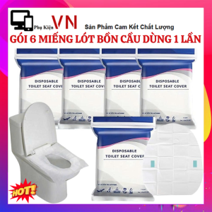 Combo 3 Gói 6 Miếng Giấy Lót Bồn Cầu Du Lịch Dùng 1 Lần - Giấy Lót Toilet Du Lịch Vệ Sinh An Toàn Chống Bẩn Nhỏ Gọn Mang Theo Phù Hợp Nhà Vệ Sinh Công Cộng