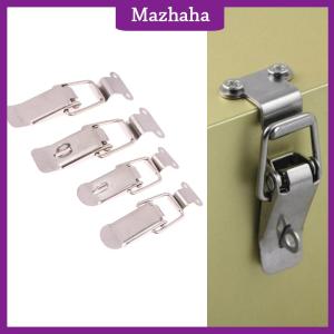 Mazhaha Stainless Steel Spring Loaded Draw Toggle Latch Clamp Clip Hasp Latch Catch Clasp 90 Degrees Duck-mouth Buckle Hook Lock