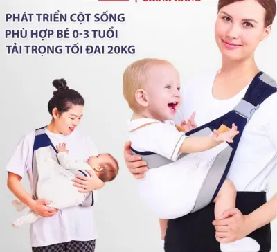 Địu vải cho bé dạng lưới thông thoáng cho bé 0-36 tháng tuổi.