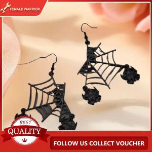 Female Warrior ต่างหูค้างคาวแวมไพร์โกธิคสำหรับผู้หญิงวินเทจคริสตัลสีแดงจี้หยดน้ำต่างหูแม่มดแม่มดแม่มดฮาโลวีนของขวัญเครื่องประดับ