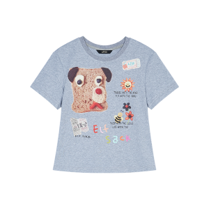 ELFSACK เสื้อยืดแขนสั้นเข้ารูปพิมพ์ลายลูกสุนัข Y2K 2025สินค้าเข้าใหม่ฤดูใบไม้ผลิเสื้อครอปอเนกประสงค์