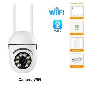 V380 Pro Camera IP Wifi ngoài trời Camera An Ninh CCTV 360 Độ 1080P FHD WiFi IP-IP66 IR Chống Nước