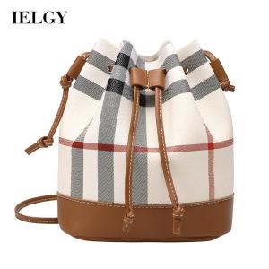 IELGY Túi Xô In Cá Tính Phong Cách Hàn Quốc Túi Đưa Thư Lưới Dây Rút