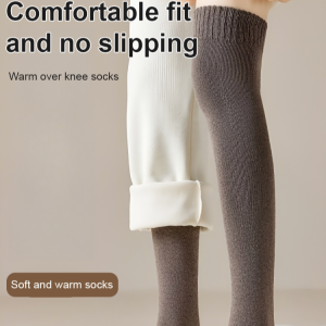 [No More Bulky Look] Micro-compression  Knee-High Warm Stocking for Women Kneehigh Socks Fall/winter Leggings Micropressure Knee Pads Protect Against the Cold