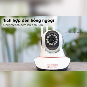 Camera Yoosee 3 râu 3.0Mpx 11LED combo kèm thẻ nhớ 64GB - BAN ĐÊM CÓ MÀU (BH 1 năm)