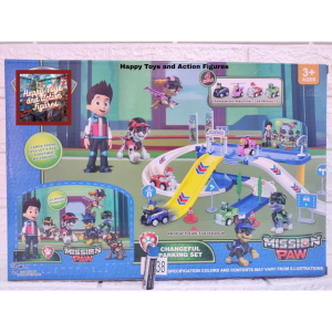 PAW PATROL TOY PLAY SET PARKING RACING TRACK WITH 2 PIECES CHARACTER WITH CAR TOY FOR KIDS