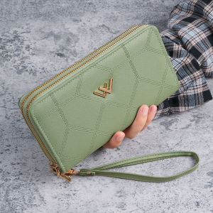 Suitable for Women Long Wallet Double Zipper Phone Bag Student Wallet Large Capacity Clutch Soft Coin Purse Korean Style [ Free Shipping ]