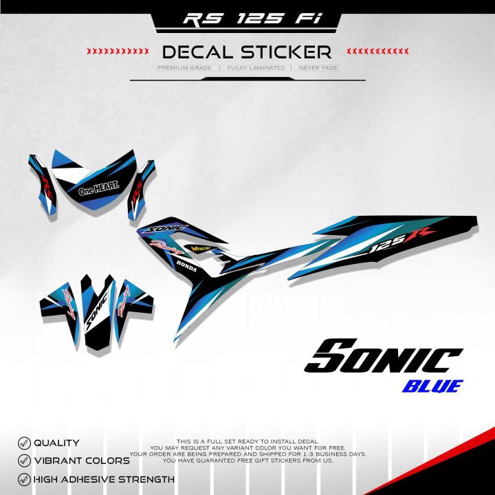 Honda RS 125 Fi Decals Riders Base Fully Laminated Gloss Vinyl high  grade brand Sticker)-Sonic Design Lazada PH
