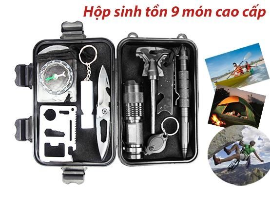 Bộ dụng cụ sinh tồn SOS 10 món, Dụng cụ đa năng khi đi du lịch - Đồ dùng đi phượt, Bộ dụng cụ sinh tồn SOS 10 món cho phượt thủ, Hộp Sinh Tồn - giúp bạn sinh tồn nơi hoang dã trong mọi tình huống