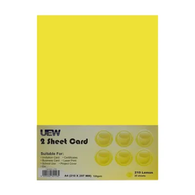 UEW 2 Sheet Card A4 120gsm 20s asst