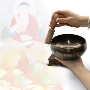 Brass Tibetan Nepal Traditional Hand Hammered Singing Bowl Chakra Meditation Mindfulness Sound Bowl Prayer Relaxation Buddha-Singing-Bowl-Kit