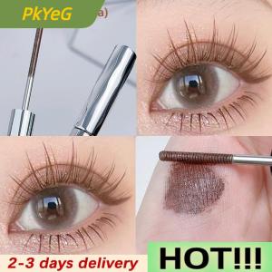 PkYeG Metal Iron Lashes Mascara Waterproof Silk Fiber Mascara Black Long Curling Eyelash Extensions Non-clumping Eyes Makeup Cosmetics
