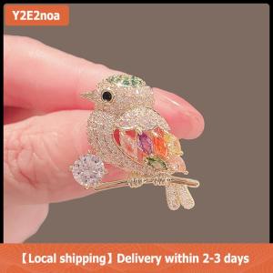 【Local shipping】 New Fashion Bird Brooches For Women Girls Crystal Rhinestone Brooches Pins Shiny Animal Badges Jewelry For Lady