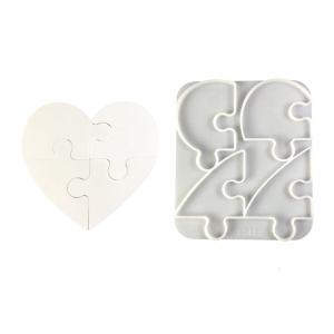 Versatile Heart Shaped Coaster Mold Practical Puzzle Heart Coaster Ornament Mold For Stylish Coffee Shop Decors