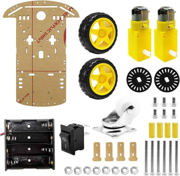 2WD robot chassis with motors and wheels for Arduino line follower ...