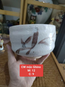 Bát chawan men ghino vẽ trúc hàng gốm Nhật🎌🎌🎌