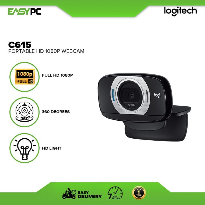 Logitech C615 HD Webcam Laptop Webcam C615 with Fold-and-Go Design