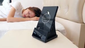 4 In 1 Smart Alarm Clock Bluetooth Speaker Multifunction Radio LED Dual Alarm Clock Timer With Qi Wireless Charging Function