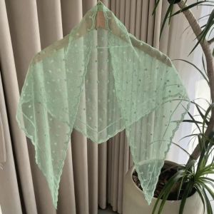 LIWU Chấm bi Khăn tam giác Ren thêu Sheer Khăn choàng Cổ điển Đa chức năng Khăn trang trí Dành cho phụ nữ