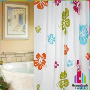 Homehub Bathroom Waterproof Shower Curtain Cartoon Pattern 1.8*1.8m With 12 Hooks