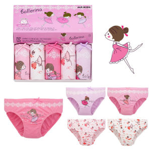 Kids Fantasy Ballet Themed Cotton-Blend Panties for Girls 2-13 Years - Soft & Comfy