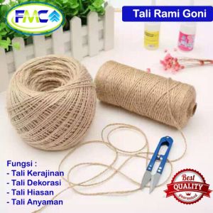 Tali Rami Goni 2mm dan 3mm Gantungan Dekorasi Hemp Rope Vintage DIY Pot Aksesoris Kerajinan dll