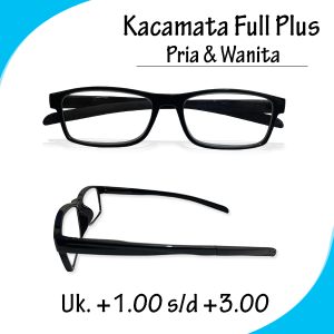 BELI FRAME KACAMATA GRATIS LENSA PLUS UNTUK BACA MELIHAT DEKAT TIDAK JELAS - Ukuran (+) plus 1.00 sampai plus 4.00 frame kotak kecil hitam lensa bening engsel per - BEST SELLER