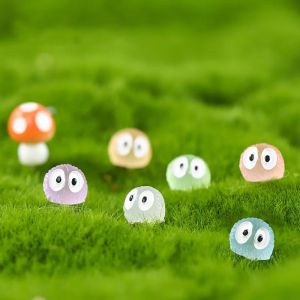 [Mariannes] ตุ๊กตาเป็ดสไปรท์ลูกบอลสีดำเรืองแสง10ชิ้นของประดับตกแต่งบ้านนางฟ้าจิ๋วอุปกรณ์ตกแต่งสวน