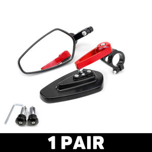 1 Pair 22MM Motorcycle Handlebar End Rearview Mirrors CNC Wide View Motorcycle Rear View Mirrors Scooter E-Bike Side Convex Mirror