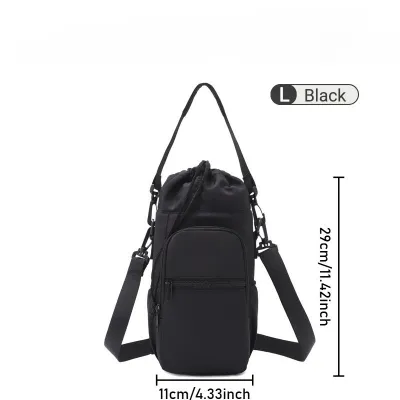 800-1500ML Water Bottle Carrier Bag With Strap Outdoor Portable Crossbody Waterproof Protector Bag