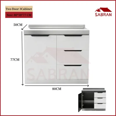 SABRAN Kitchen Storage Cabinet Stainless Steel Countertop Cabinet Sink Cabinet Gas Stove Cabinet