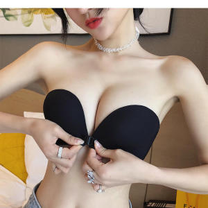 INTIMA ชุดชั้นในหรือบราบราไร้สายผู้หญิงชุดชั้นในดันไร้สายพร้อมถ้วยรูปฝ่ามือป้องกันการลื่นเสื้อชั้นในปิดด้านหน้าและเซ็ตกางเกงในที่มองไม่เห็น