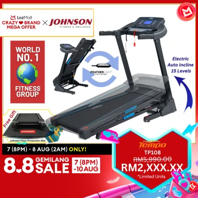 Johnson Fitness Tempo TP108 Motorized Treadmill Running Machine
