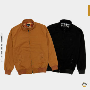 BONBONSTORE269 Jaket Pria Harrington Casual FUSION Bahan Premium Baby Canvas Elegan Tersedia 2 Warna Pilihan