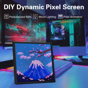 64x64 LED Pixel Display with APP Control Programmable DIY Dynamic HD LED Panel Display Frame for Gaming Room/Home Decoration Business Advertisement
