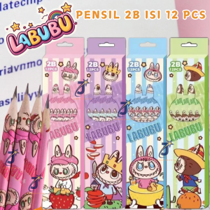 PENSIL 2B MOTIF LUCU / PENSIL 1 BOX ISI 12PCS BONUS SERUTAN