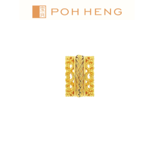 Poh Heng Jewellery 24K Braid Barrel Pendant in Yellow Gold[Price By Weight]