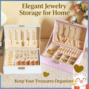 Large Capacity Leather Jewelry Box PU Jewelry Storage Box Handmade Jewelry Storage Case Double-layer Portable Organizer