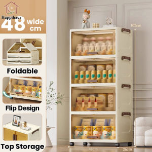 Happihaus Foldable Storage Cabinet Flip Drawer Top Storage Box Plastic Wardrobe For Baby Toy Clothes