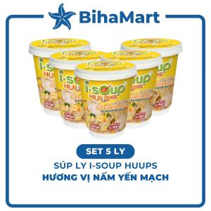 [SET 5 LY] - NFC - Súp ly I-Soup Huups! hương vị Nấm yến mạch Isoup Huups súp ăn liền Isoup Huups ly Súp I-Soup ly (24g/ly)