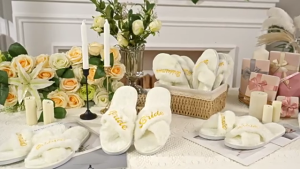 1 đôi dép cô dâu Dép bachelorette Dép trượt phù dâu thoải mái cho tiệc cưới cô dâu Essential