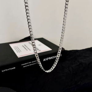 Kalung Titanium Rantai Silver Pria Dan Wanita/Kalung Fashion Semua Kalangan Remaja Terbaru Bahan Antikarat Anti Luntur