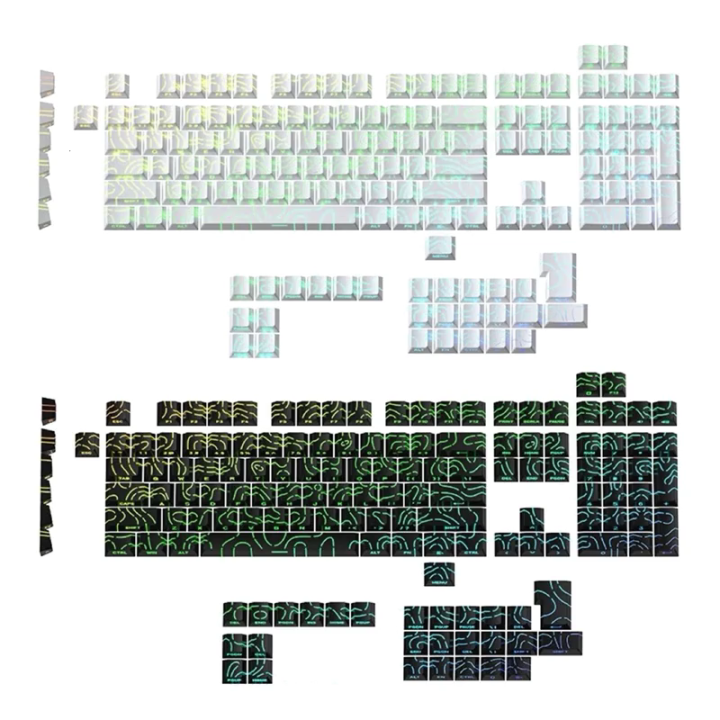 Gray Gradient Contour Keycaps 133Key Gradients Side Print Backlits Topographic Keycaps PBT Keycaps ...