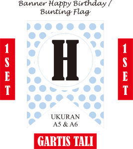 COD - Banner Ulang tahun BALON 1Set / BuntingFlag Karakter / BuntingFlag Happy Birthday Aesthetic / BANNER PARTY