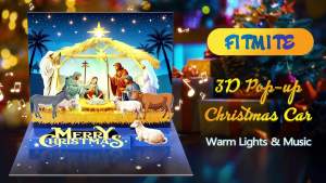 Christmas Cards MUSIC & LIGHTS Pop-up 3D Merry Christmas Card Nativity of Jesus Christmas Card Christmas Gifts for Women Men Kids Mom Dad Christmas Greeting Card with Envelopes