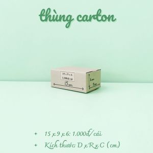 Kích thước 15x9x6 cm Combo 50 hộp carton đóng gói hàng hóa