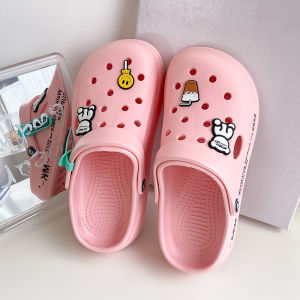 Crocs women Sandals Cute CartoonFlat Sandal Shoes Beach Sandals Soft and warm slippers